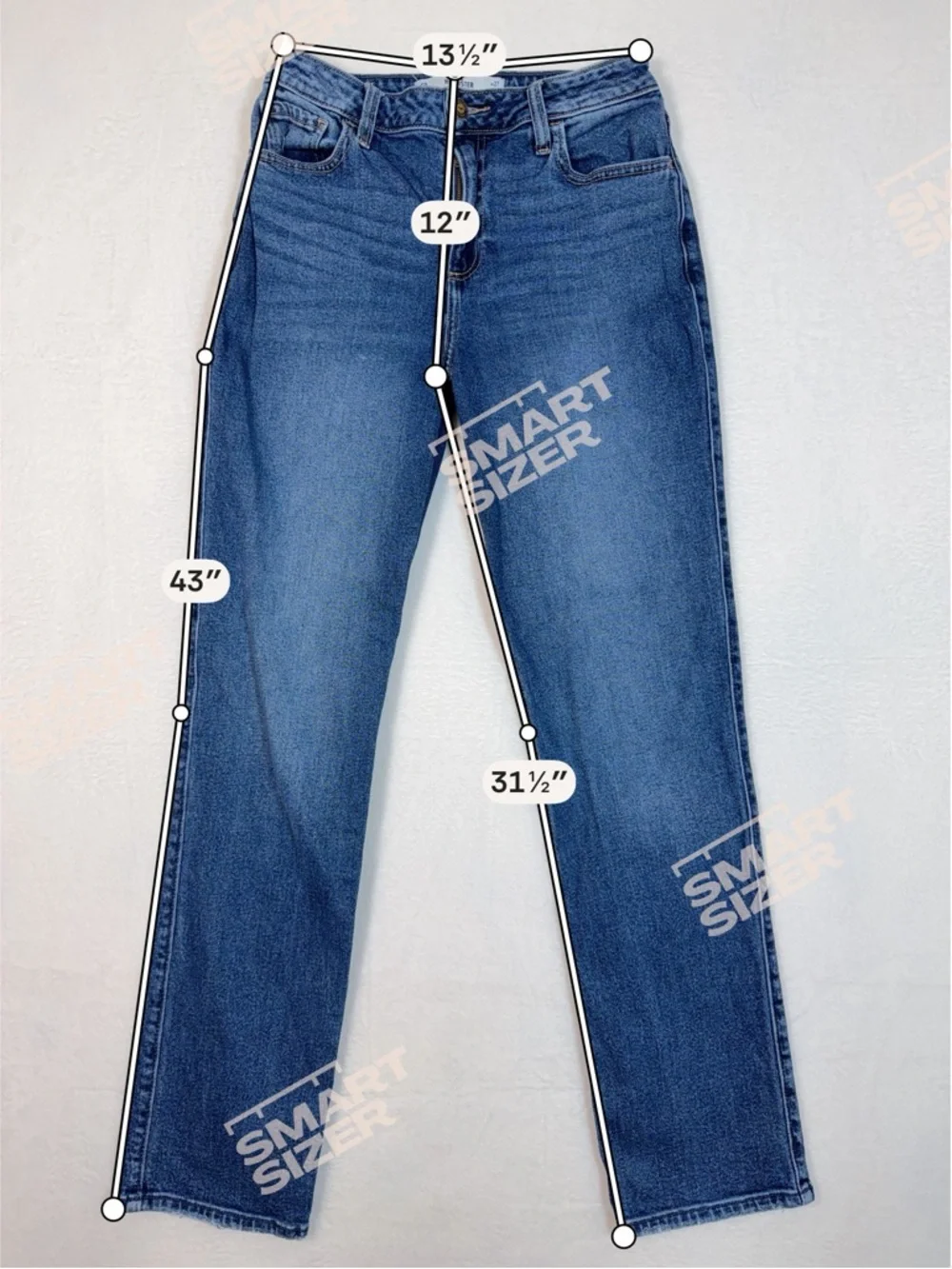 Hollister Curvy High Rise 90’s Vintage Straight Leg Jeans in Classic Blue Wash 5